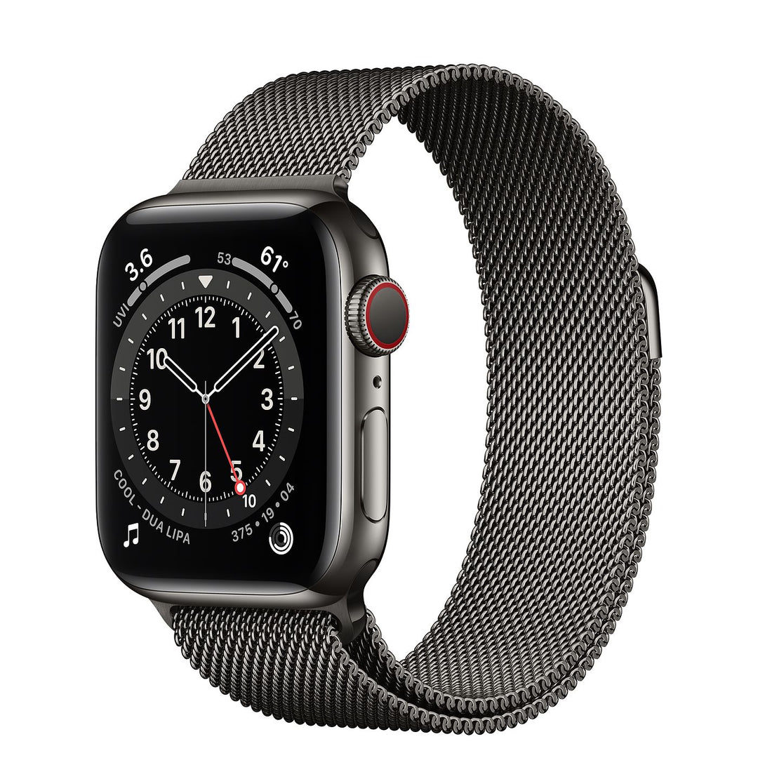 Apple Watch Series 6 GPS + Cellular, Graphite Stainless Steel Case with Graphite Milanese Loop